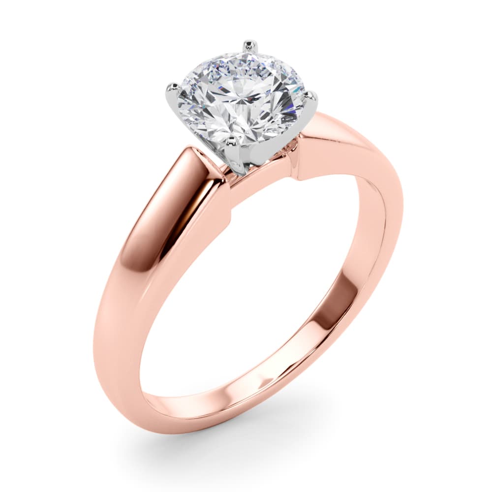 Solitaire Engagement Ring, style 51175, Angle view in rose gold