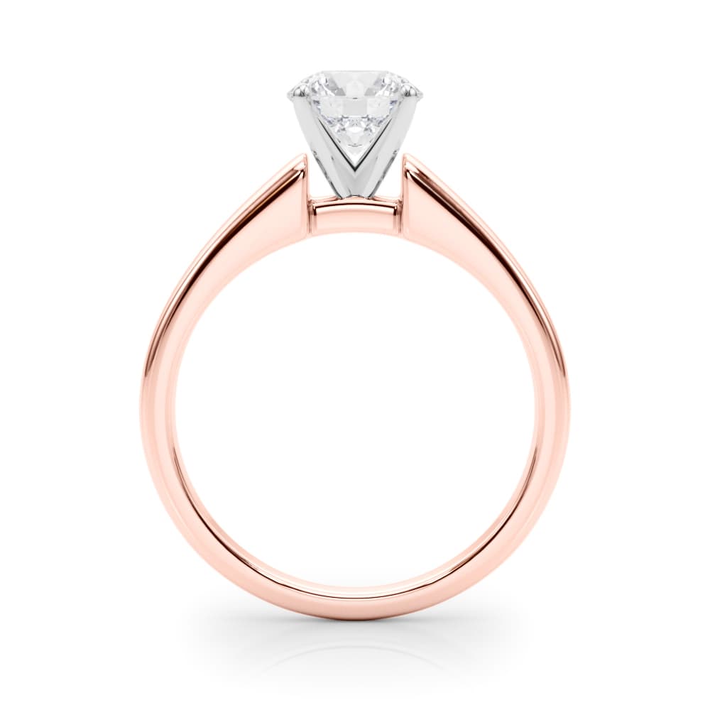 Solitaire Engagement Ring, style 51175, Side view in rose gold
