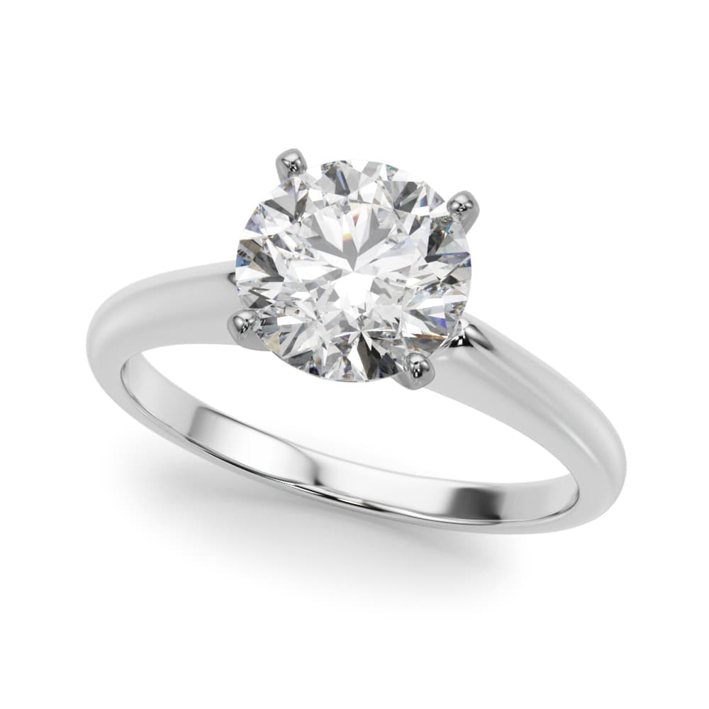 Solitaire Round Diamond Engagement Ring — style 51176 in 10k White Gold