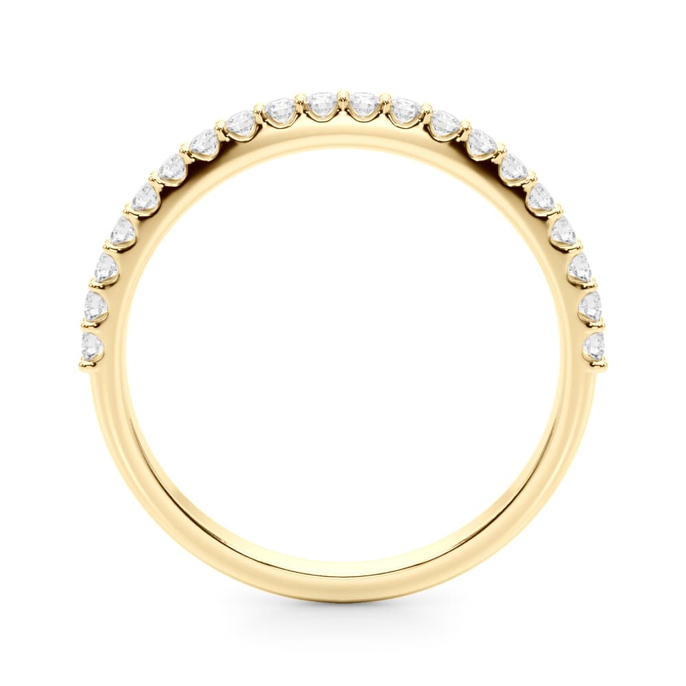 Prong Set Wedding Band (0.3 ct. tw.), Side view in yellow gold