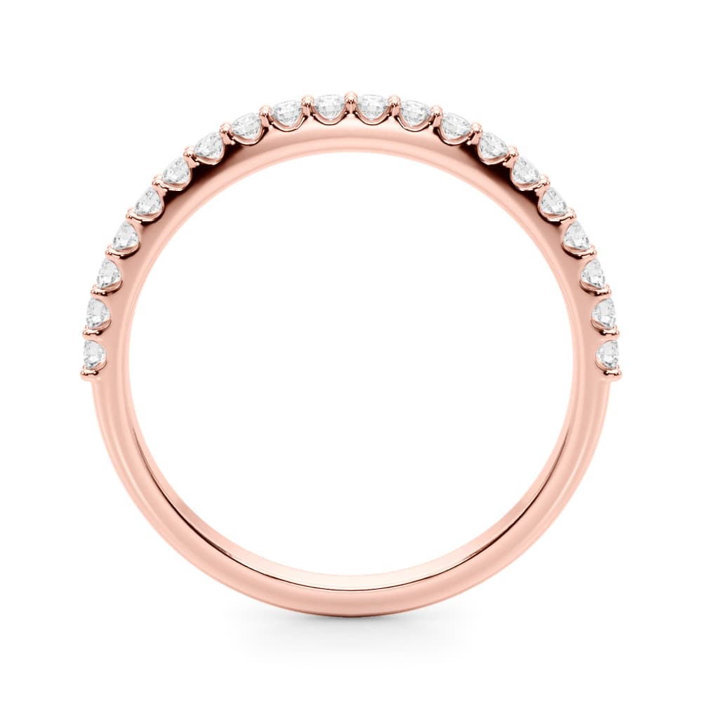 Prong Set Wedding Band (0.3 ct. tw.), Side view in rose gold
