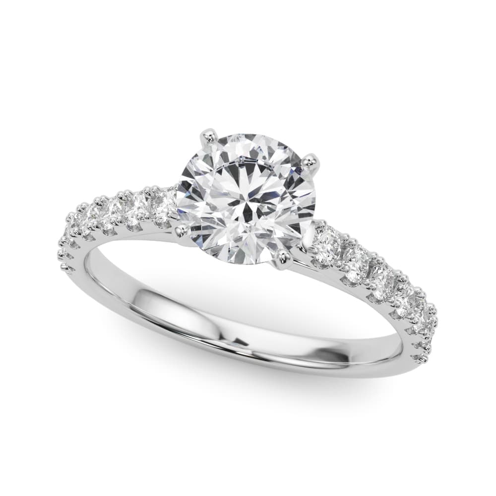 Single Row Engagement Ring — style 51177 in 10k White Gold