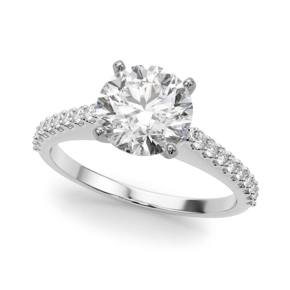 Single Row Shared Prong Engagement Ring — style 51178 in 10k White Gold