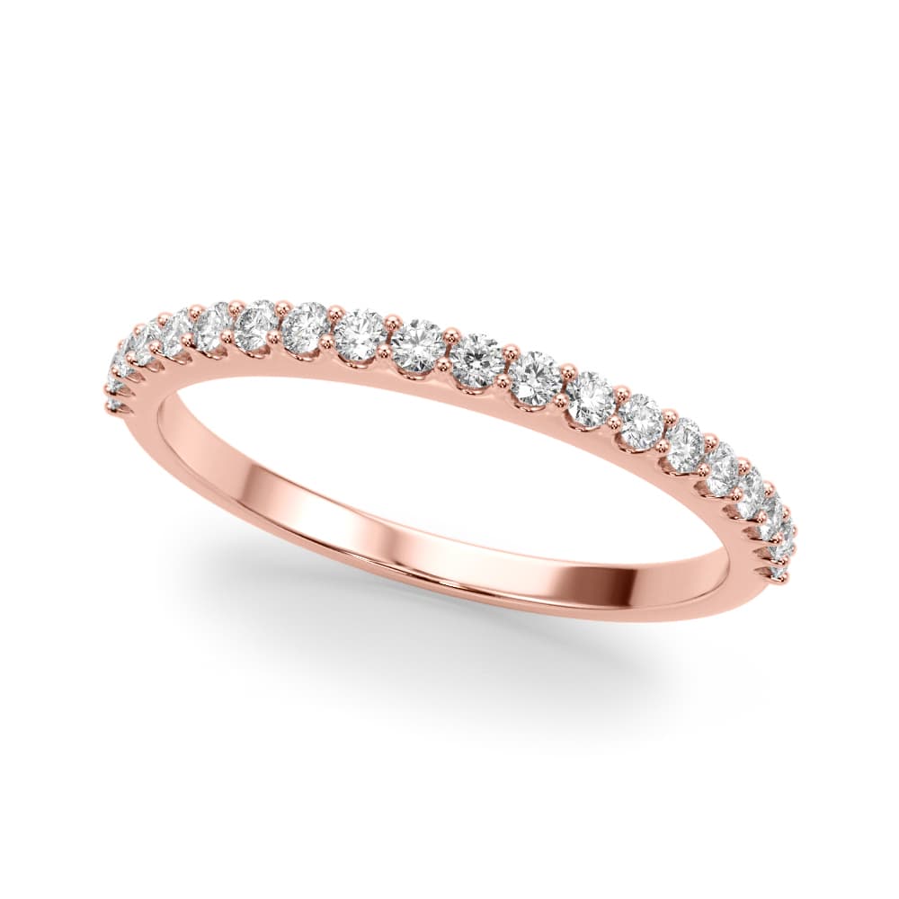 Shared Prong Wedding Band (0.3 ct. tw.), Front view in rose gold