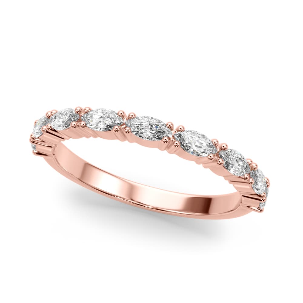 East-West Marquise Wedding Band (5/8 ct. tw.), Front view in rose gold