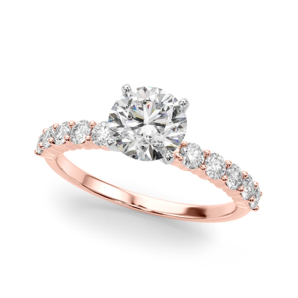 Single Row Engagement Ring in Rose gold