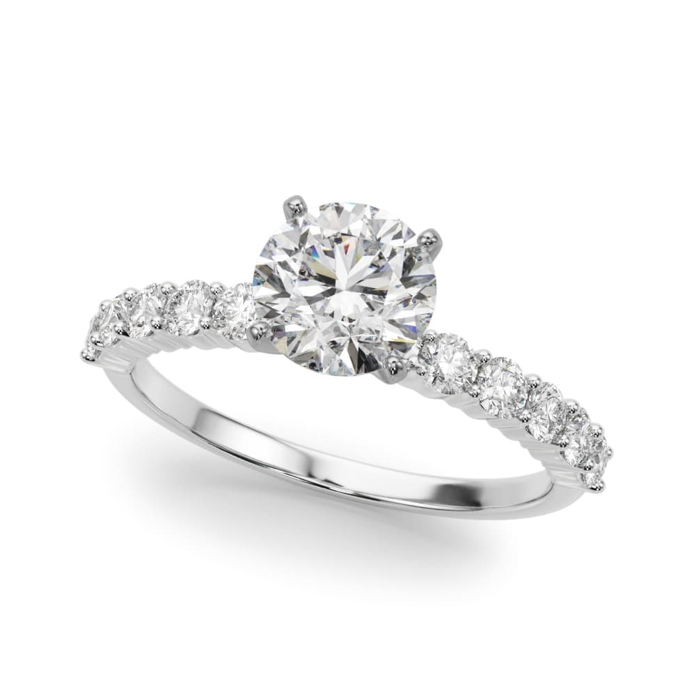 Single Row Engagement Ring — style 51180 in 10k White Gold