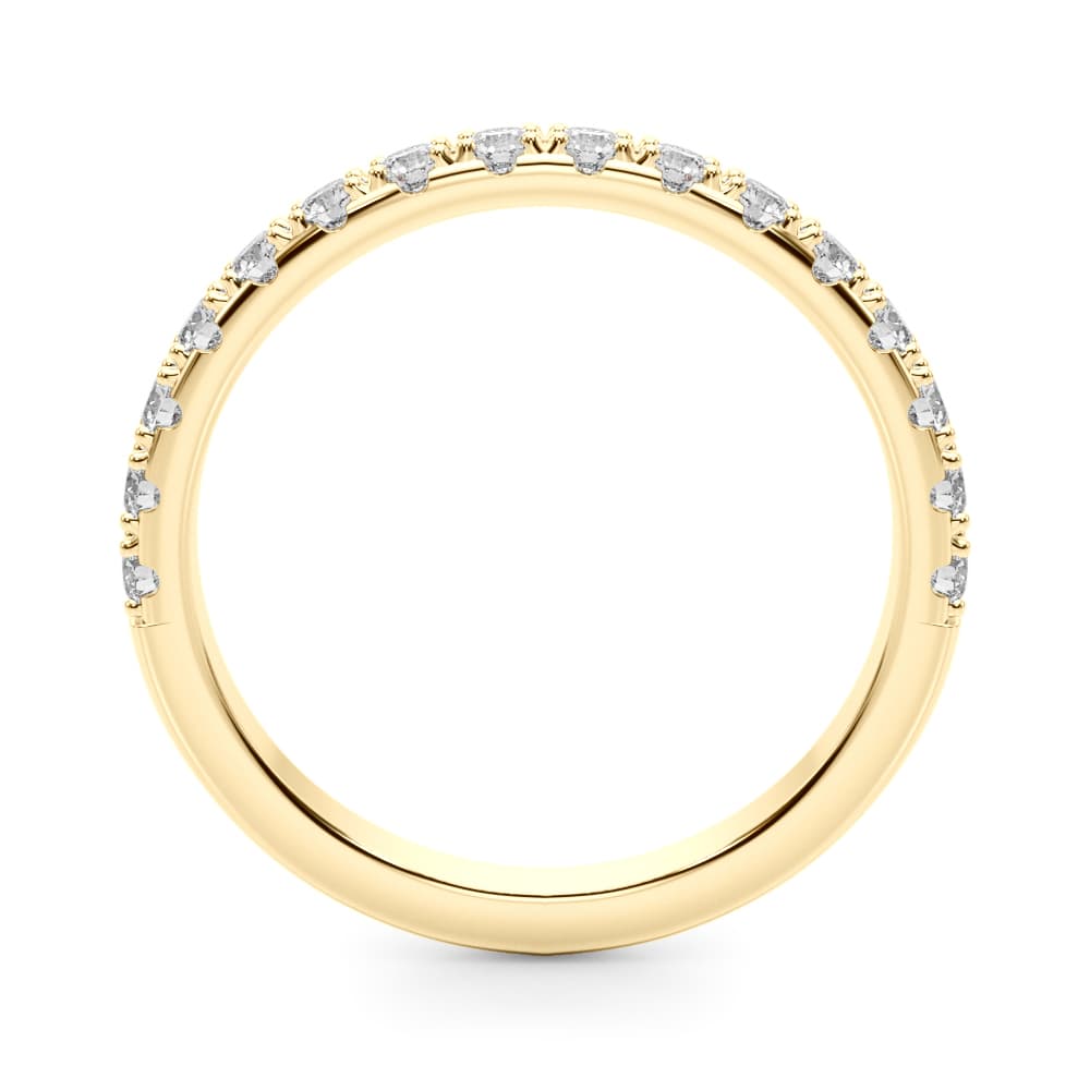 Prong Set Half Eternity Wedding Band (0.48 ct. tw.), Side view in yellow gold