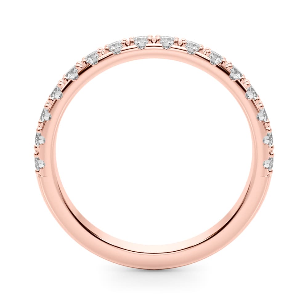 Prong Set Half Eternity Wedding Band (0.48 ct. tw.), Side view in rose gold