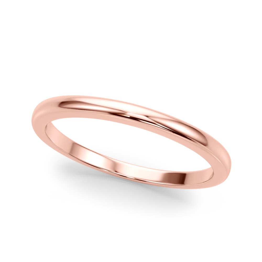 Plain Wedding Band, Front view in rose gold