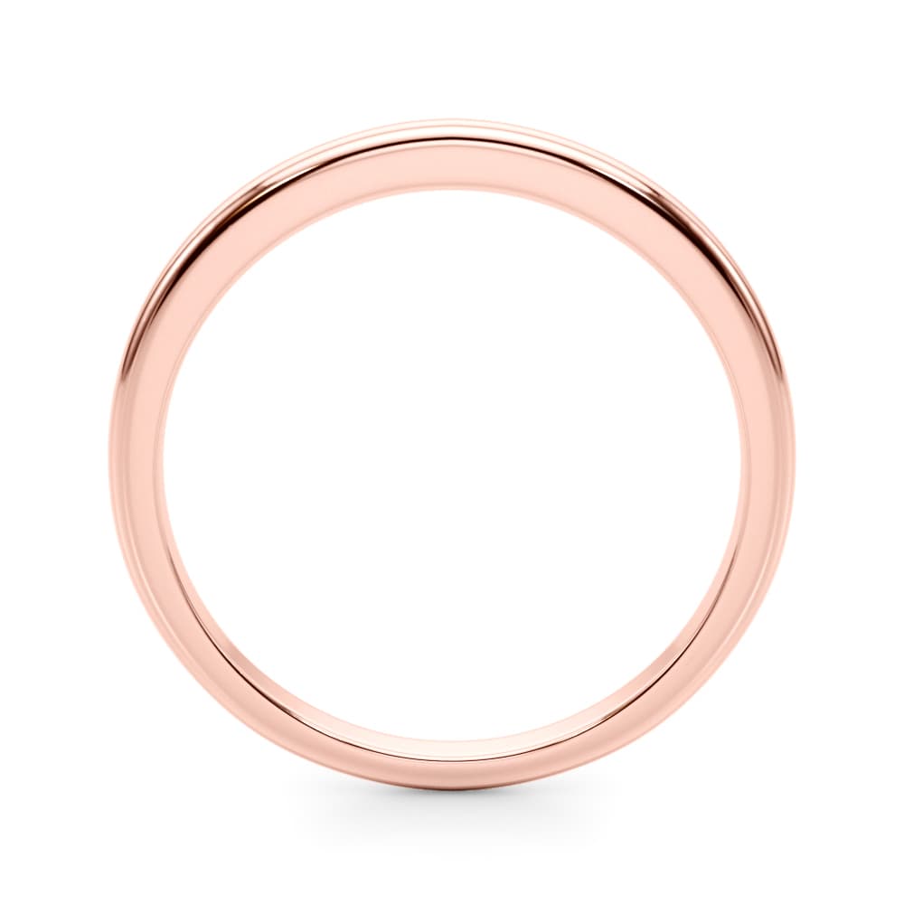 Plain Wedding Band, Side view in rose gold
