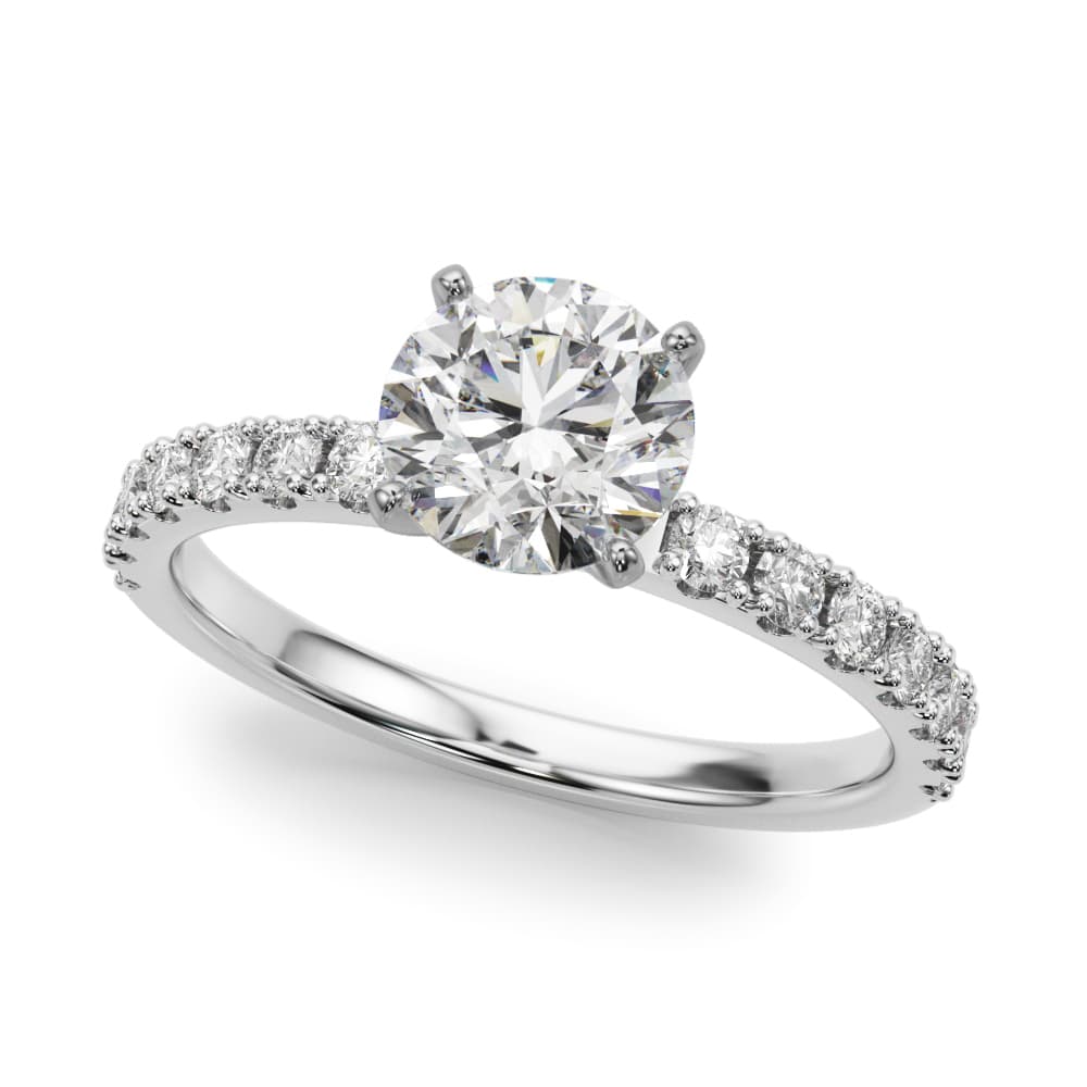 Single Row Engagement Ring — style 51183 in 10k White Gold