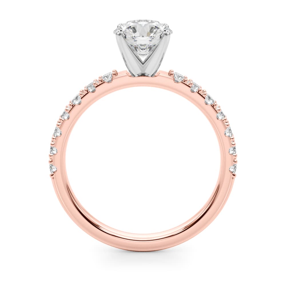 Single Row Engagement Ring, style 51183, Side view in rose gold