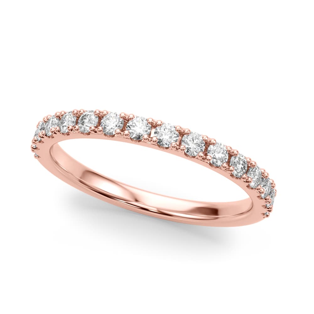 Prong Set Wedding Band (0.48 ct. tw.), Front view in rose gold