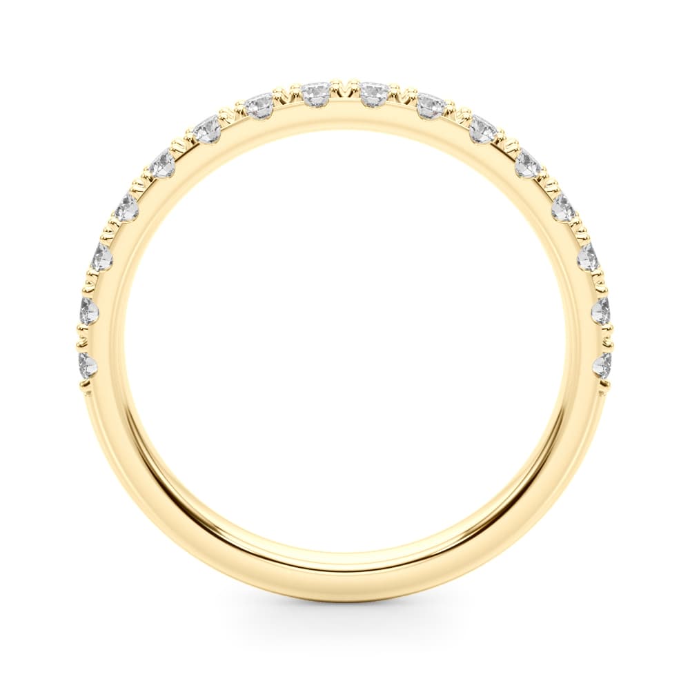 Prong Set Wedding Band (0.48 ct. tw.), Side view in yellow gold