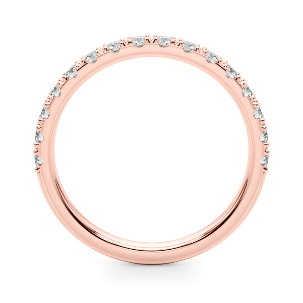 Prong Set Wedding Band (0.48 ct. tw.), Side view in rose gold