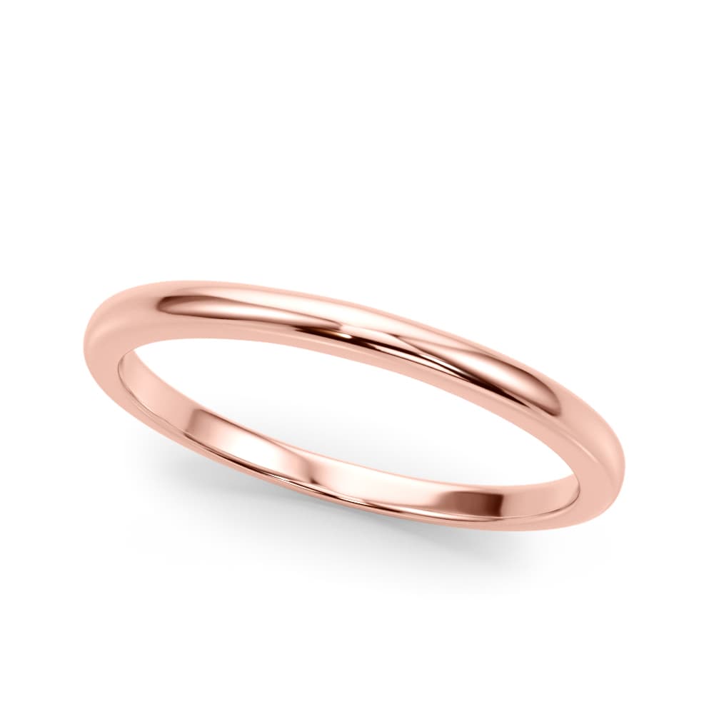 Gold Wedding Band, Front view in rose gold