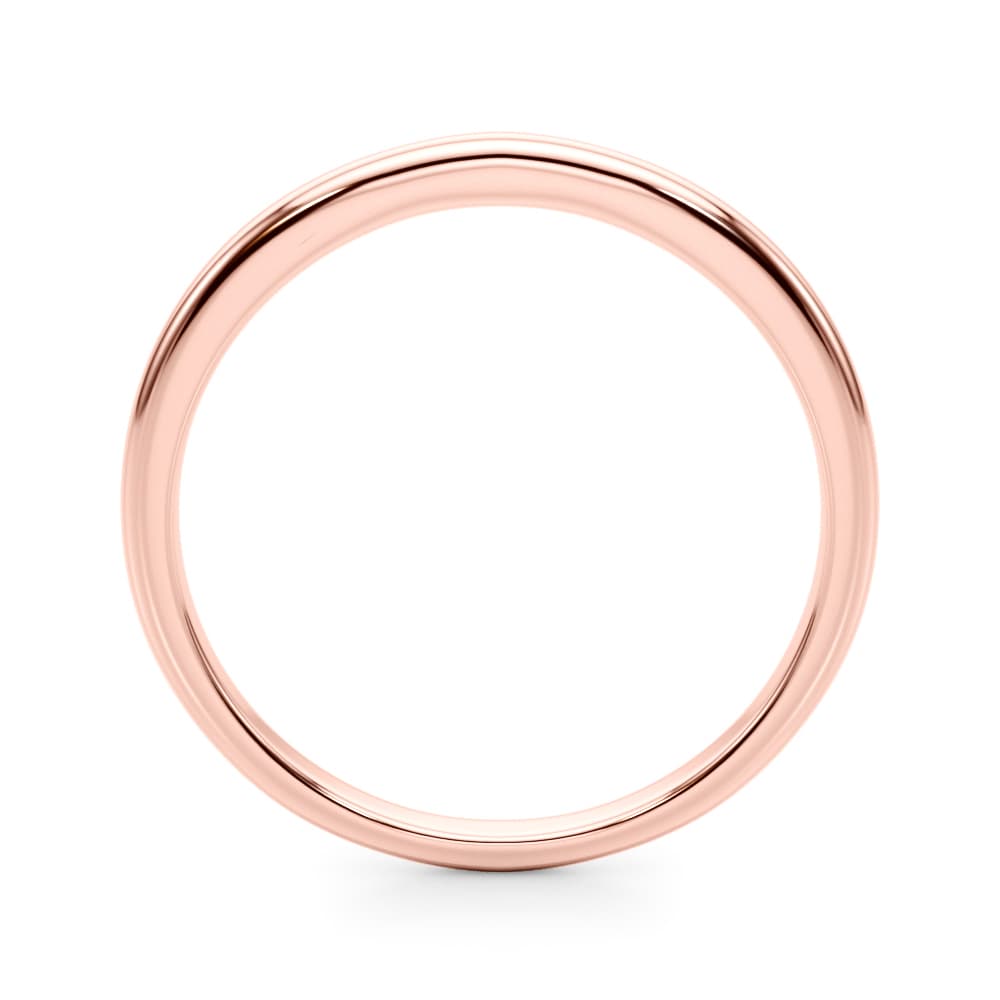 Gold Wedding Band, Side view in rose gold