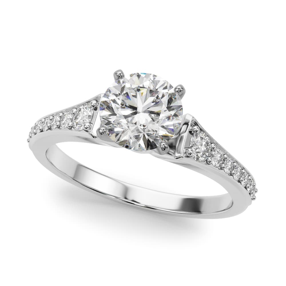 Graduating Single Row Engagement Ring — style 51185 in 10k White Gold