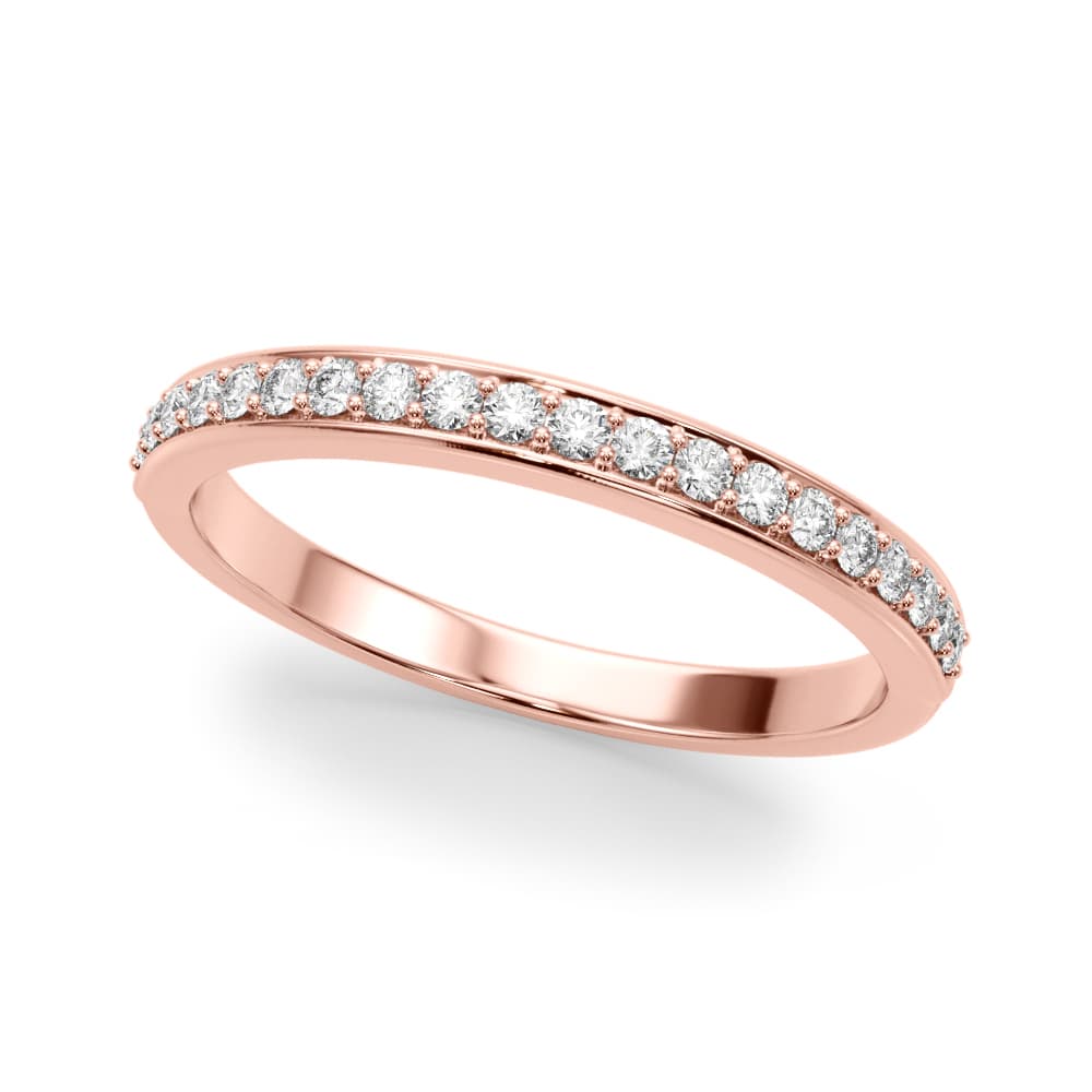 Halfway Channel Set Wedding Band (0.2 ct. tw.), Front view in rose gold