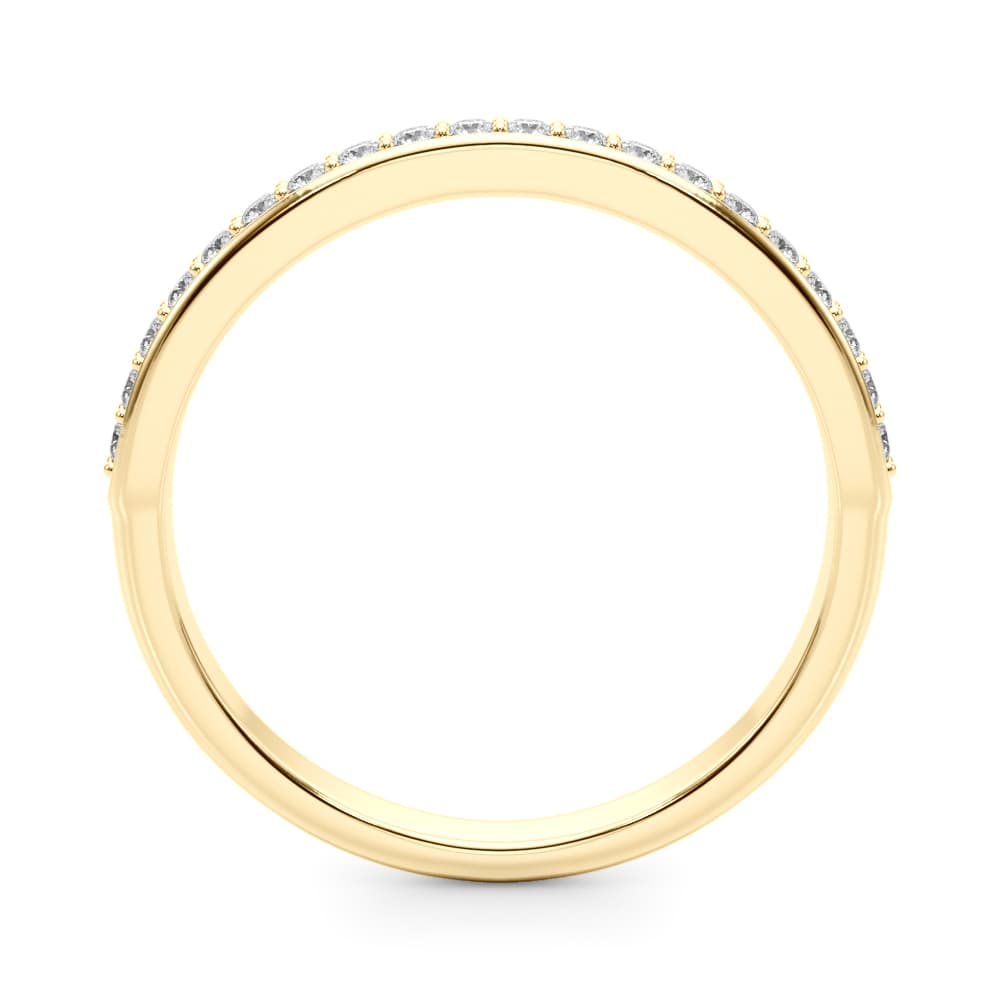Halfway Channel Set Wedding Band (0.2 ct. tw.), Side view in yellow gold
