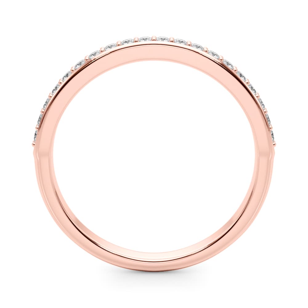 Halfway Channel Set Wedding Band (0.2 ct. tw.), Side view in rose gold