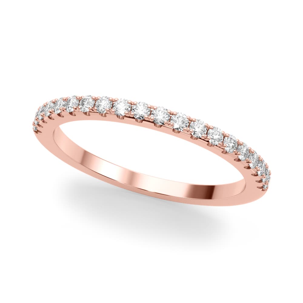 Split Prong Half Eternity Wedding Ring (0.3 ct. tw.), Front view in rose gold