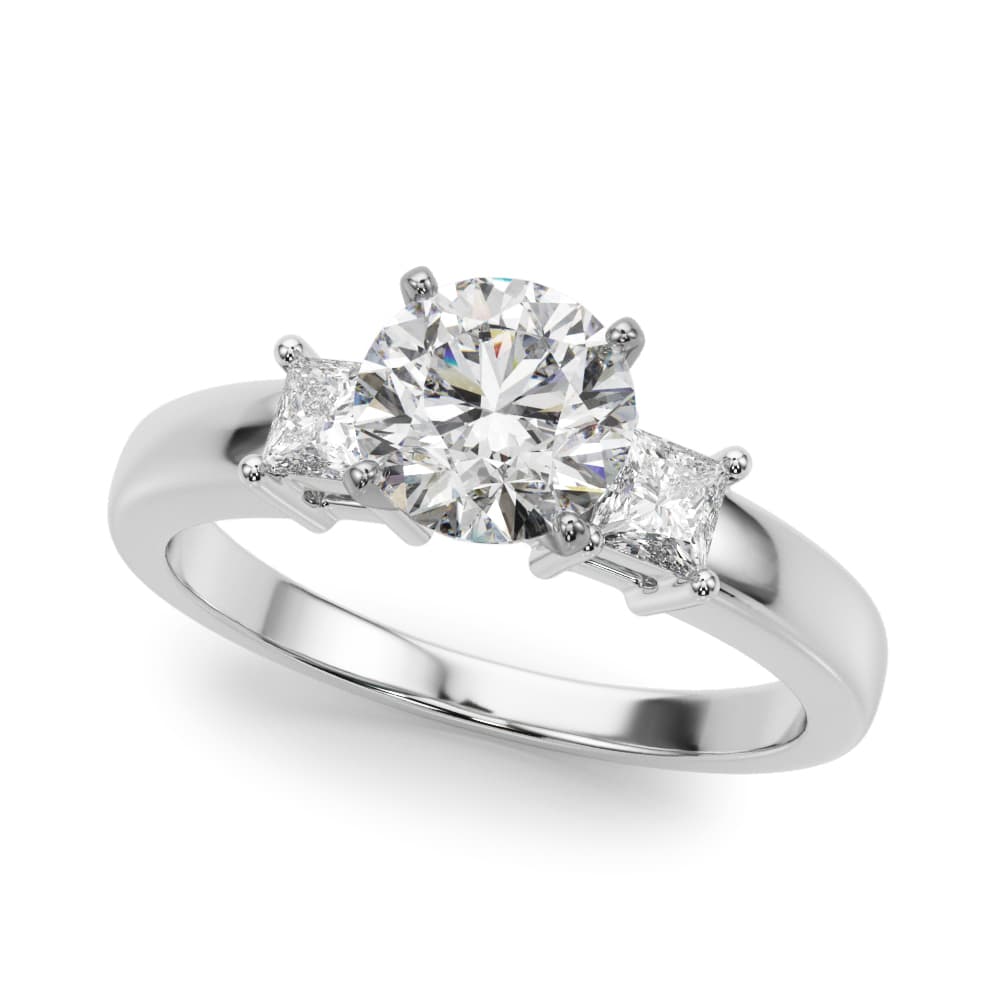 3-Stone Princess Cut Engagement Ring — style 51188 in 10k White Gold