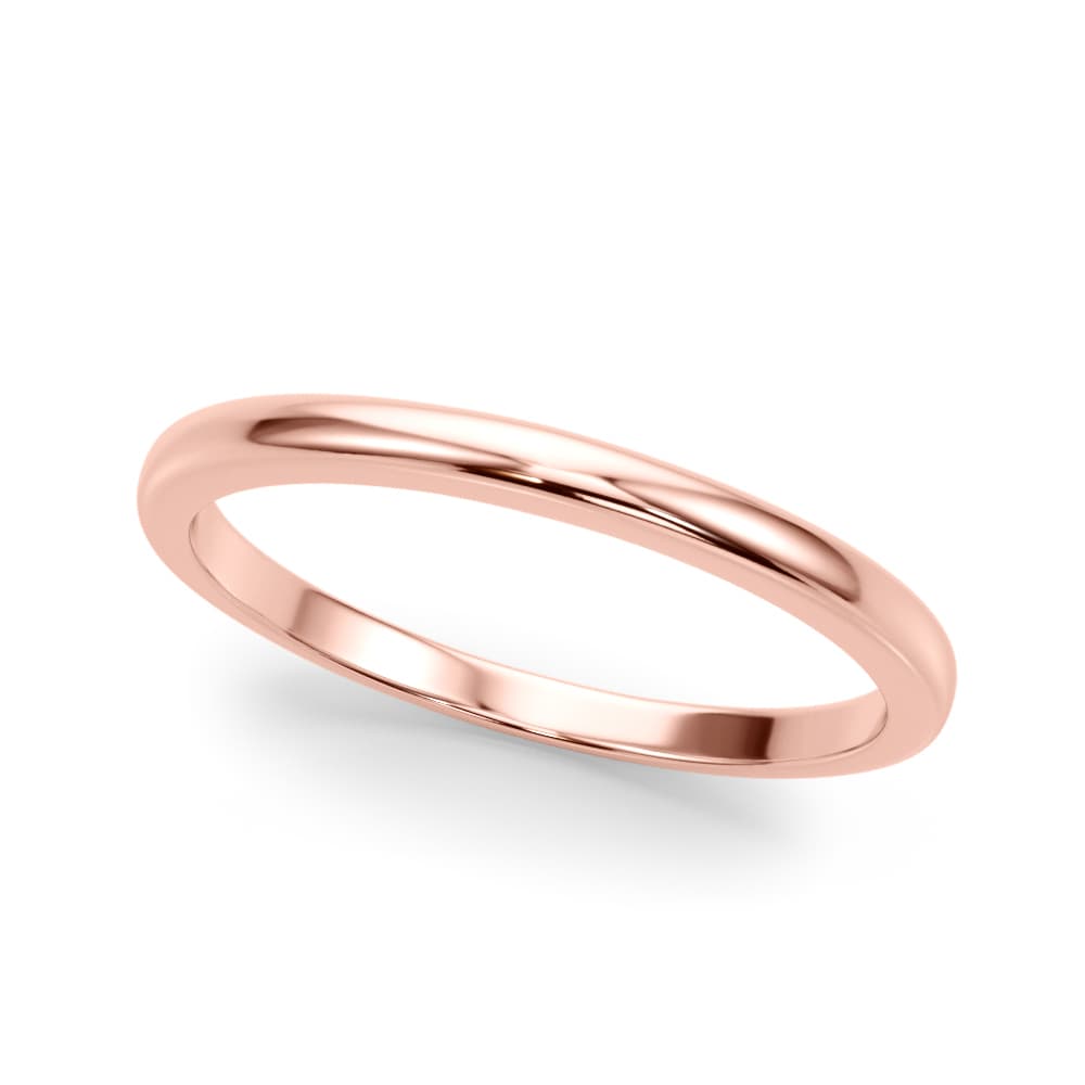 Gold Wedding Band, Front view in rose gold