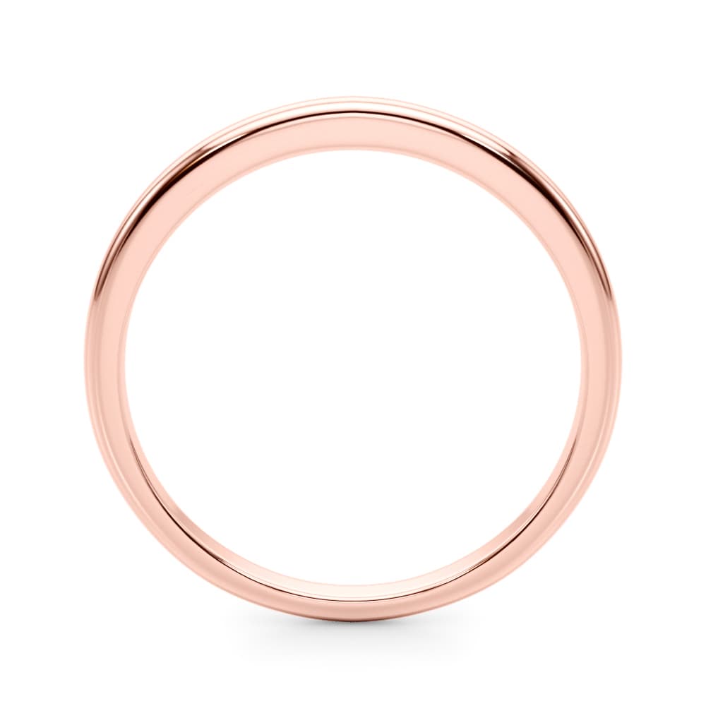 Gold Wedding Band, Side view in rose gold
