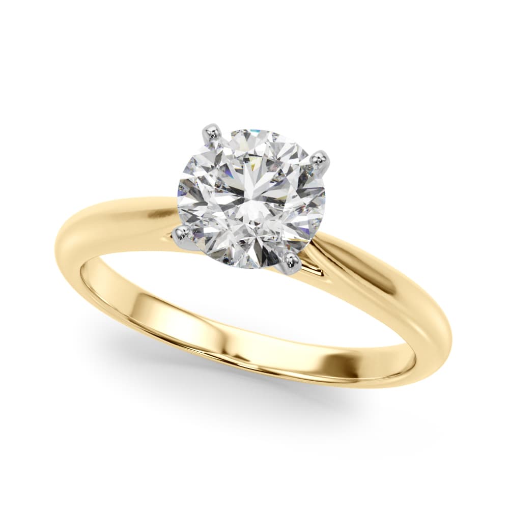 Solitaire Engagement Ring, style 51189, Front view in yellow gold