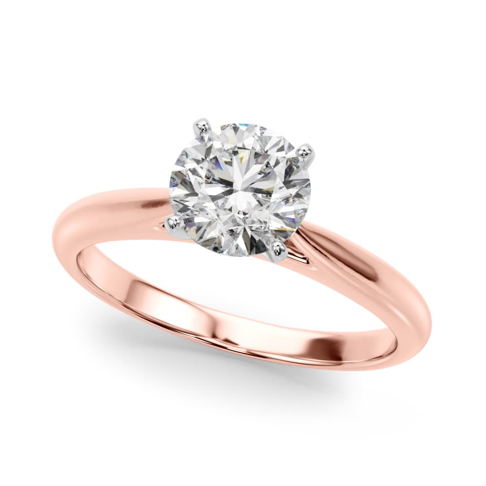 Solitaire Engagement Ring, style 51189, Front view in rose gold