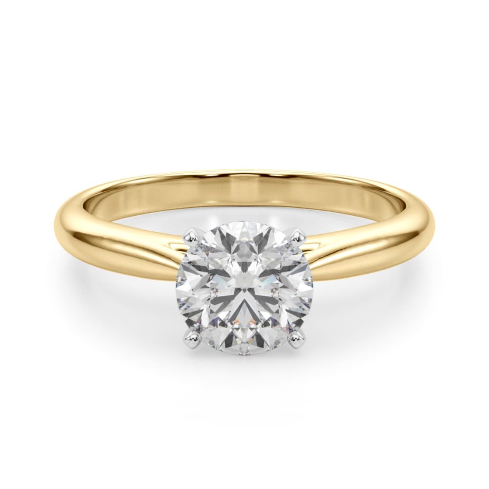 Solitaire Engagement Ring, style 51189, Angle view in yellow gold