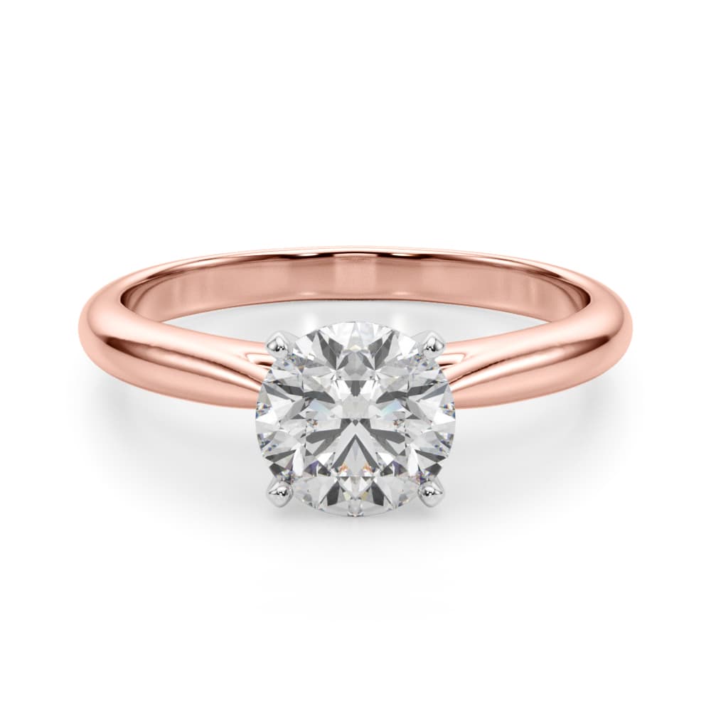 Solitaire Engagement Ring, style 51189, Angle view in rose gold