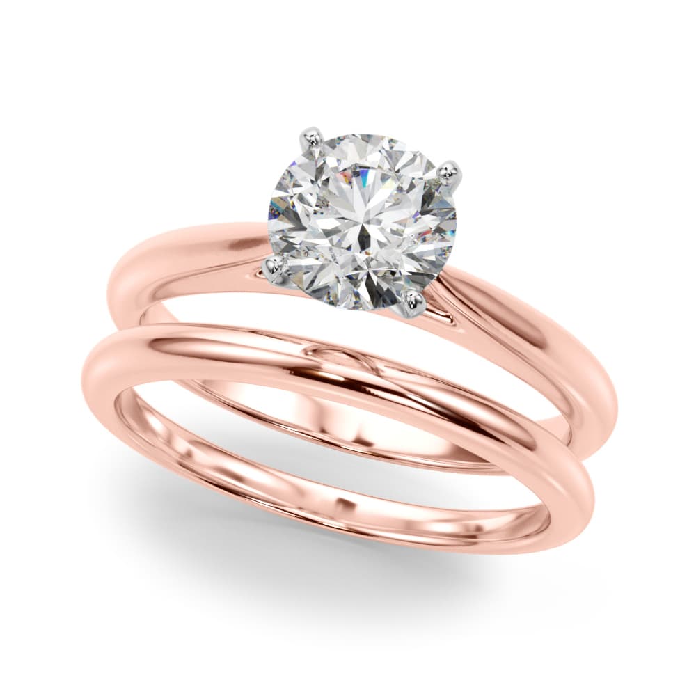 Solitaire Engagement Ring, style 51189, On hand view in rose gold