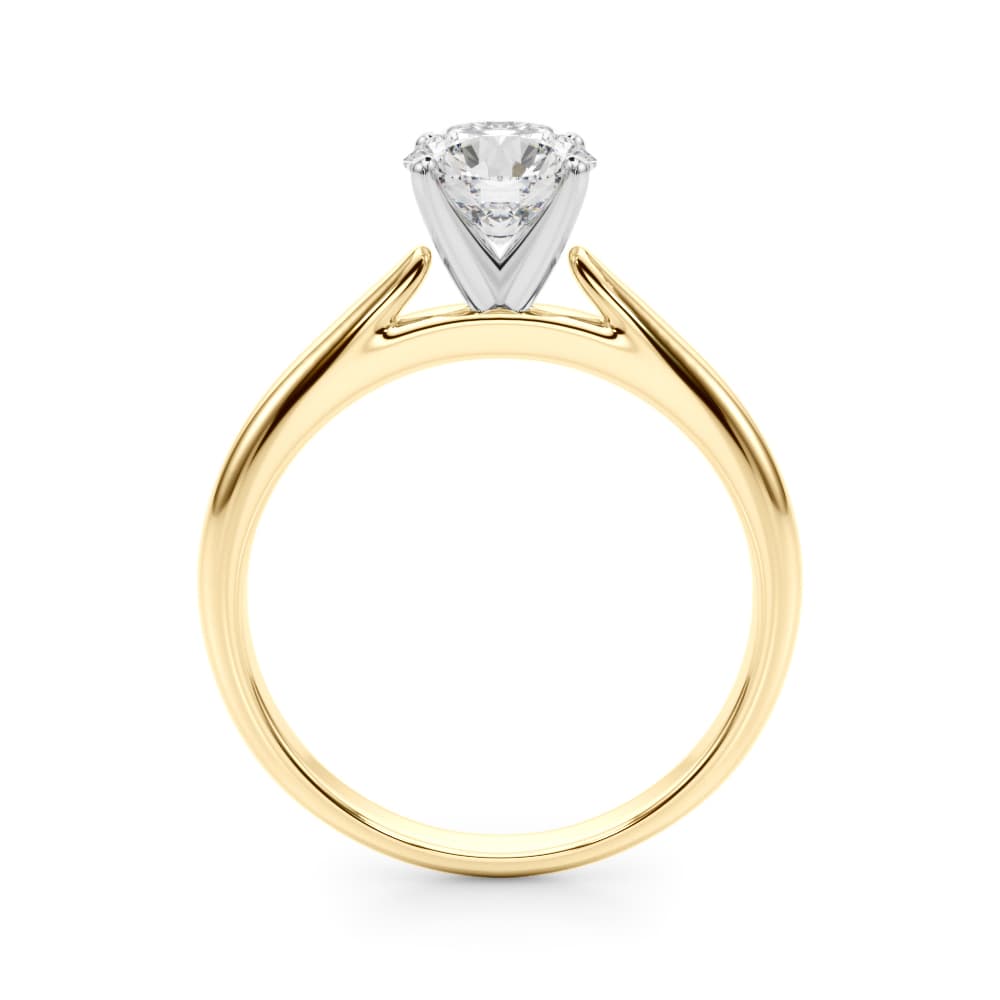Solitaire Engagement Ring, style 51189, Side view in yellow gold