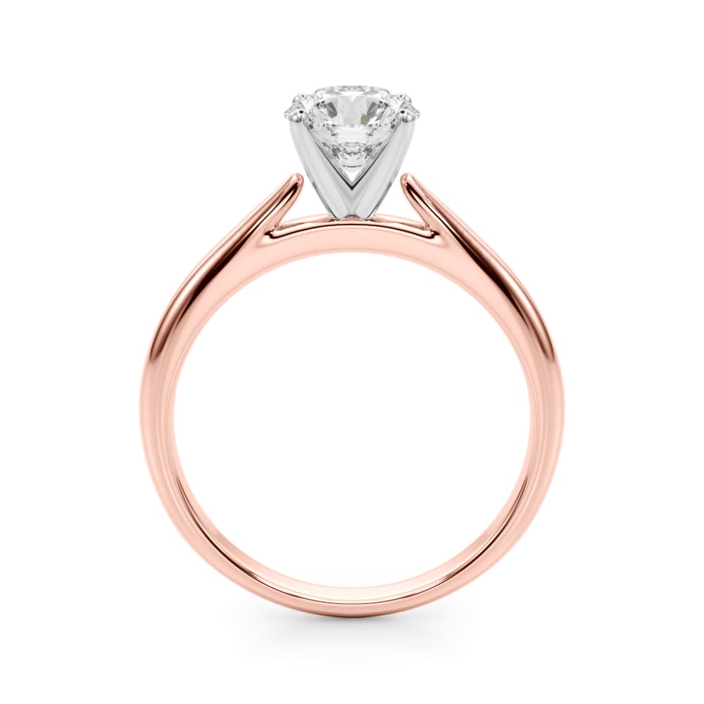 Solitaire Engagement Ring, style 51189, Side view in rose gold
