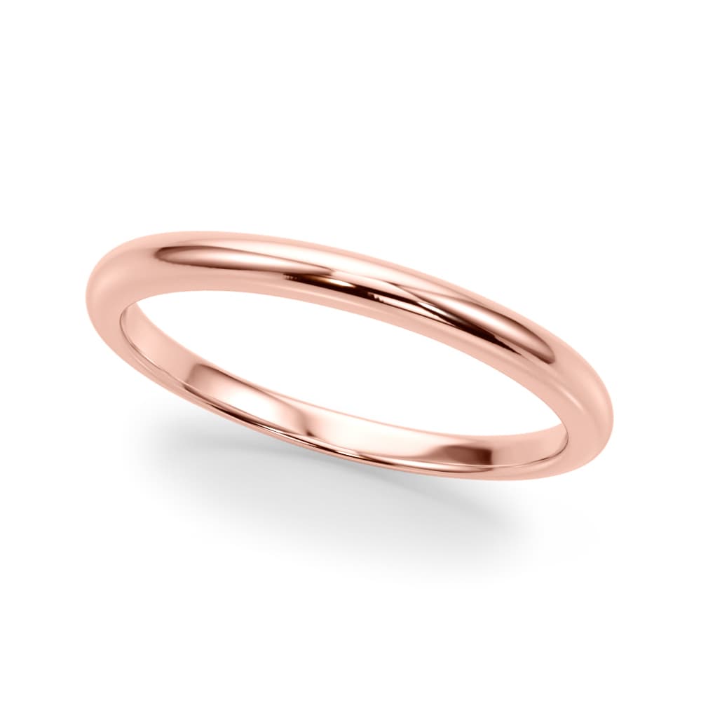 Gold Wedding Bands, Front view in rose gold