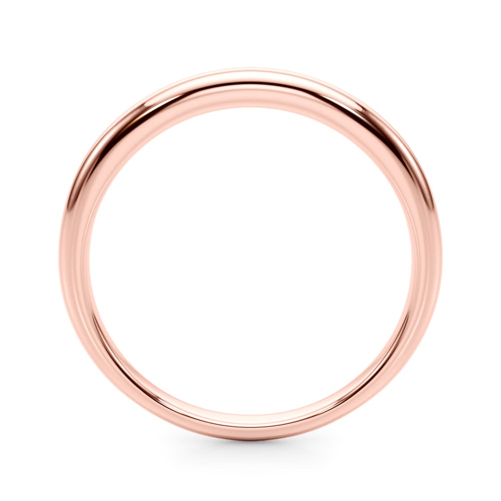 Gold Wedding Bands, Side view in rose gold