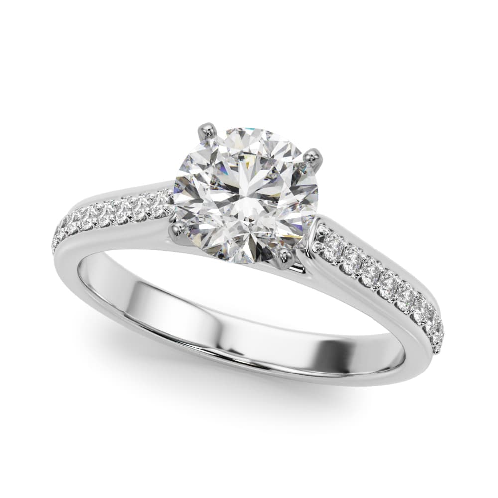 Single Row Engagement Ring — style 51190 in 10k White Gold