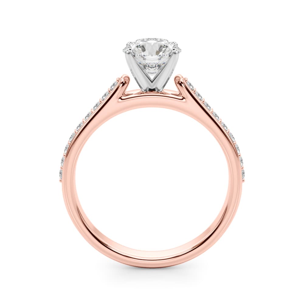 Single Row Engagement Ring, style 51190, Side view in rose gold
