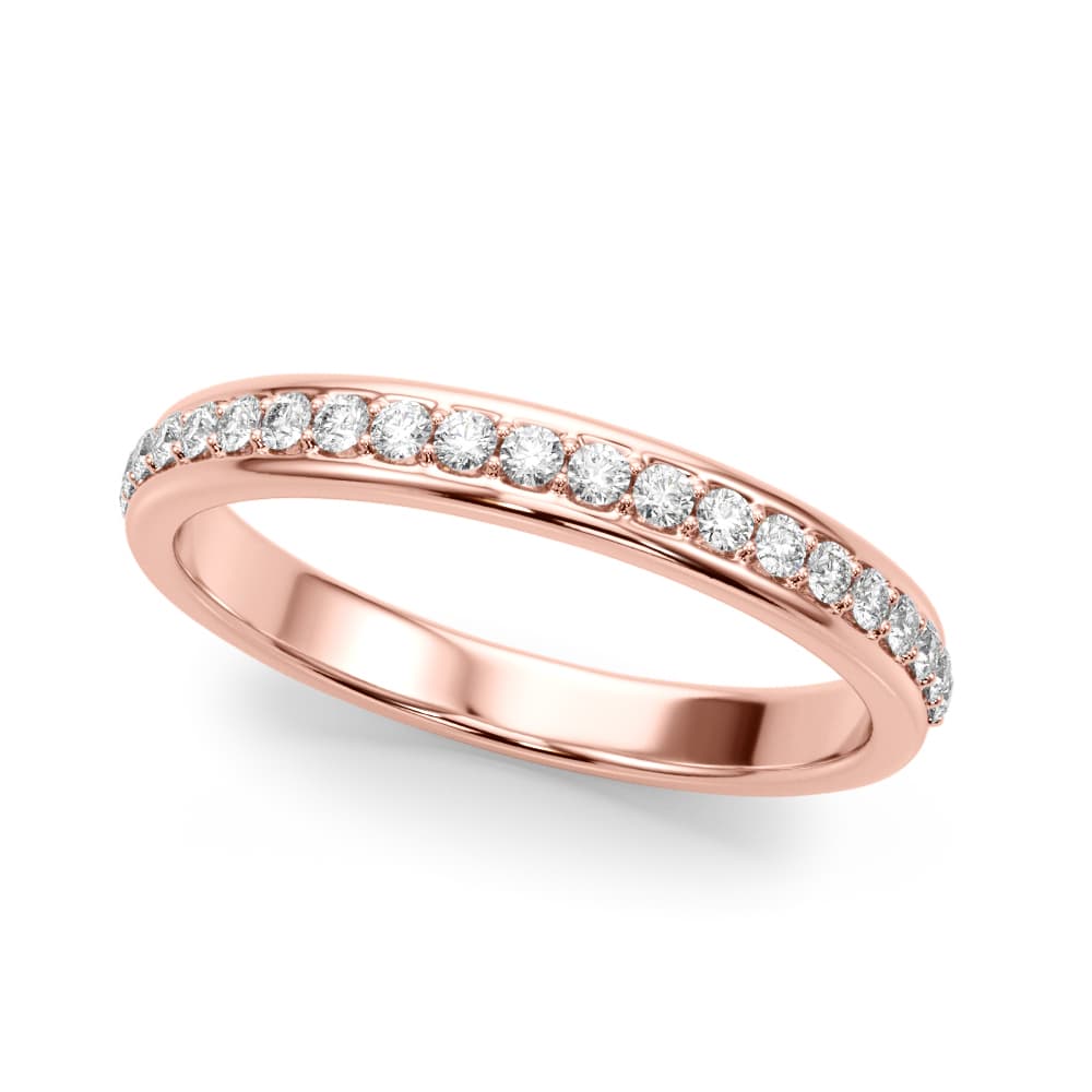 Half Eternity Wedding Bands (0.21 ct. tw.), Front view in rose gold