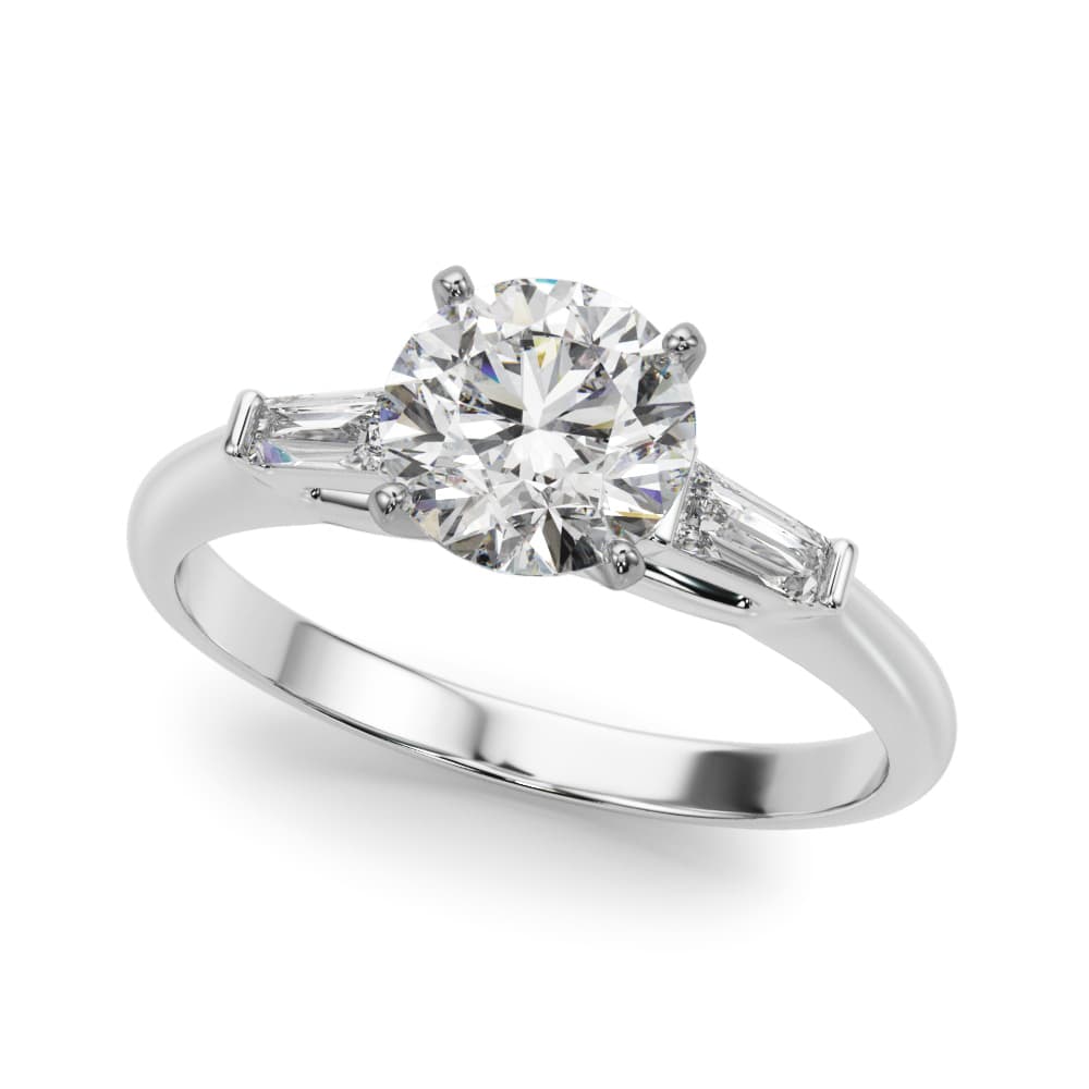 Tapered Baguette 3-Stone Engagement Ring — style 51191 in 10k White Gold