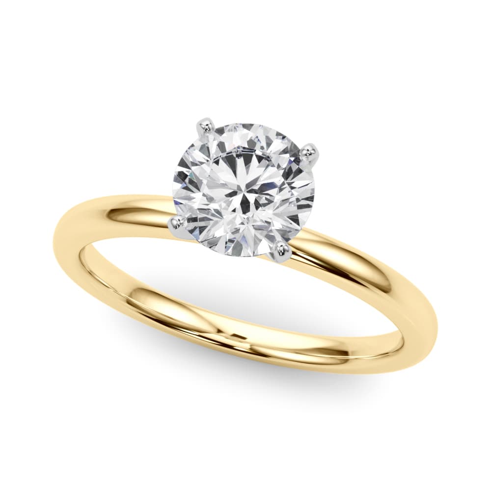 Solitaire Engagement Ring, style 51192, Front view in yellow gold