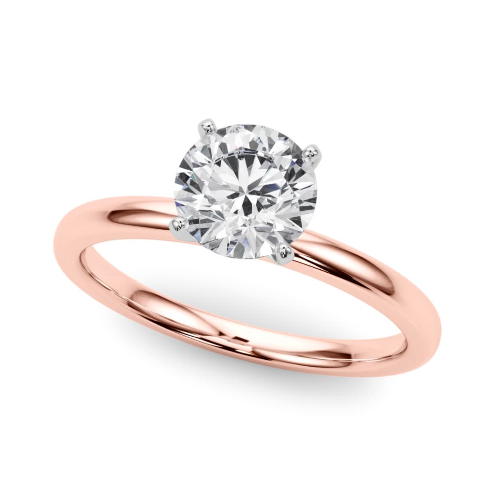 Solitaire Engagement Ring, style 51192, Front view in rose gold