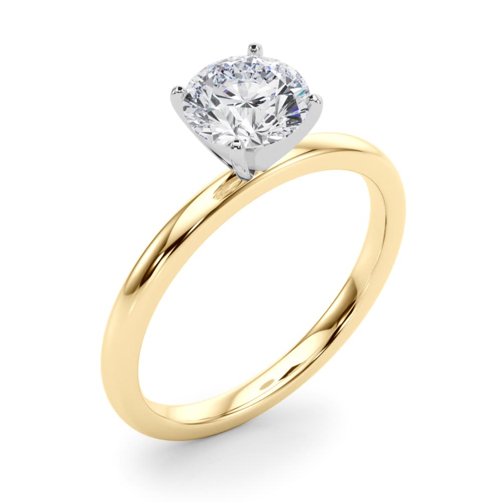 Solitaire Engagement Ring, style 51192, Angle view in yellow gold