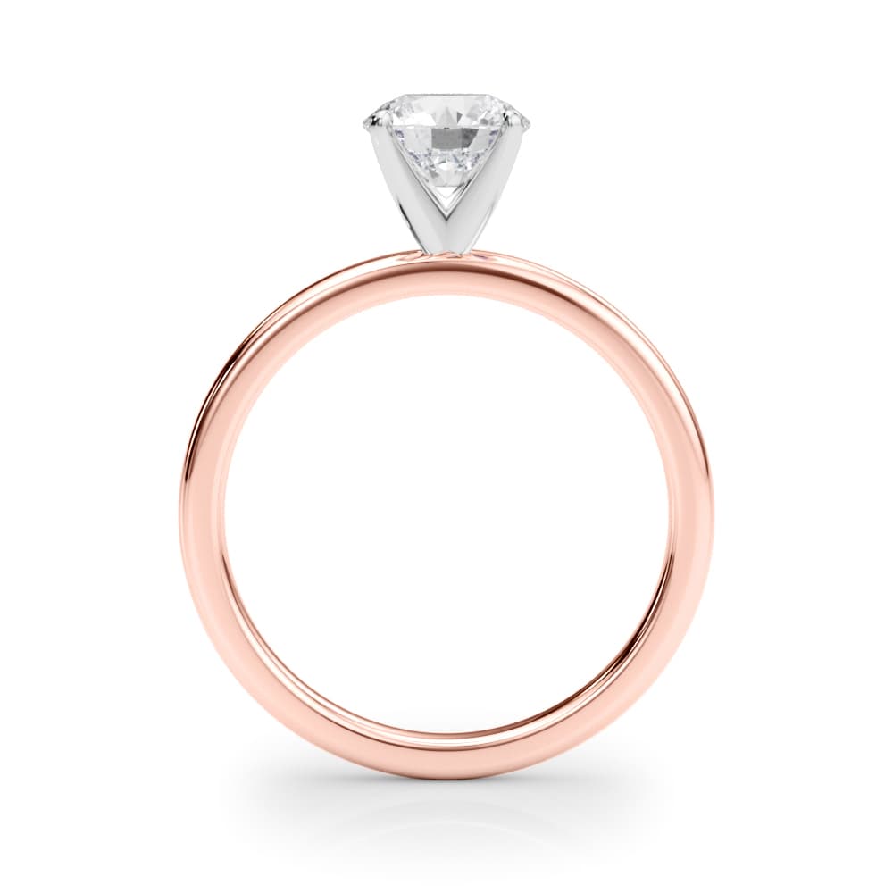 Solitaire Engagement Ring, style 51192, Side view in rose gold