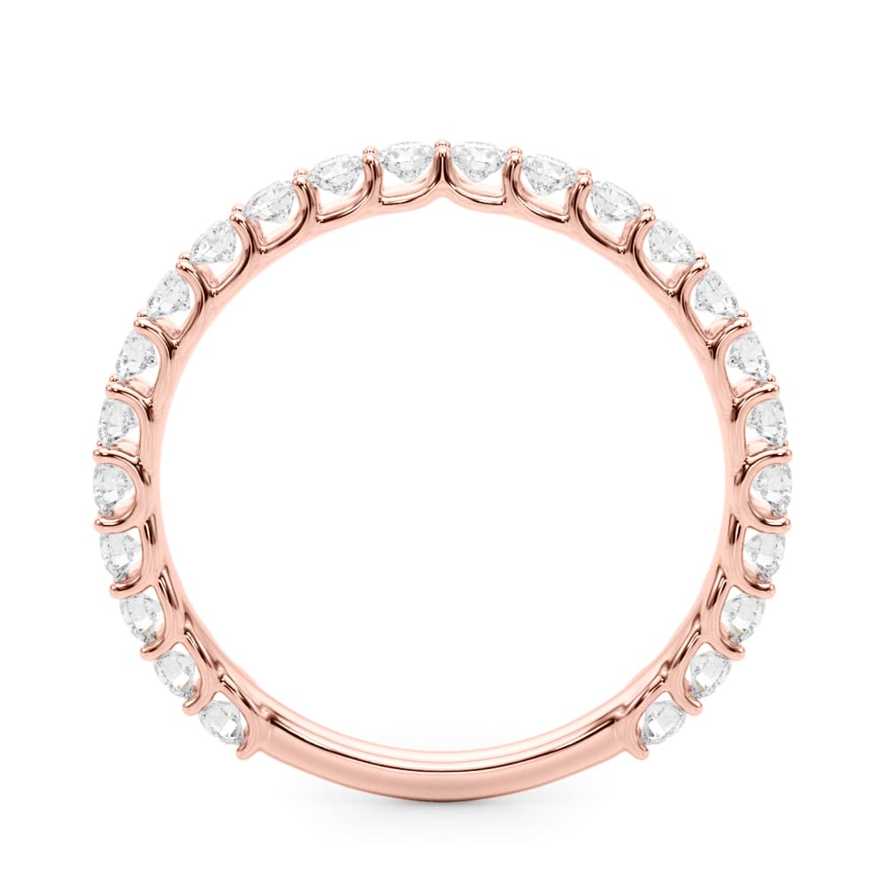 Prong Set Wedding Band (0.72 ct. tw.), Side view in rose gold