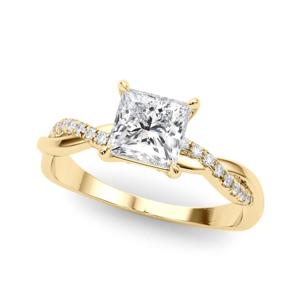 Engagement Ring, style 51197, Front view in yellow gold