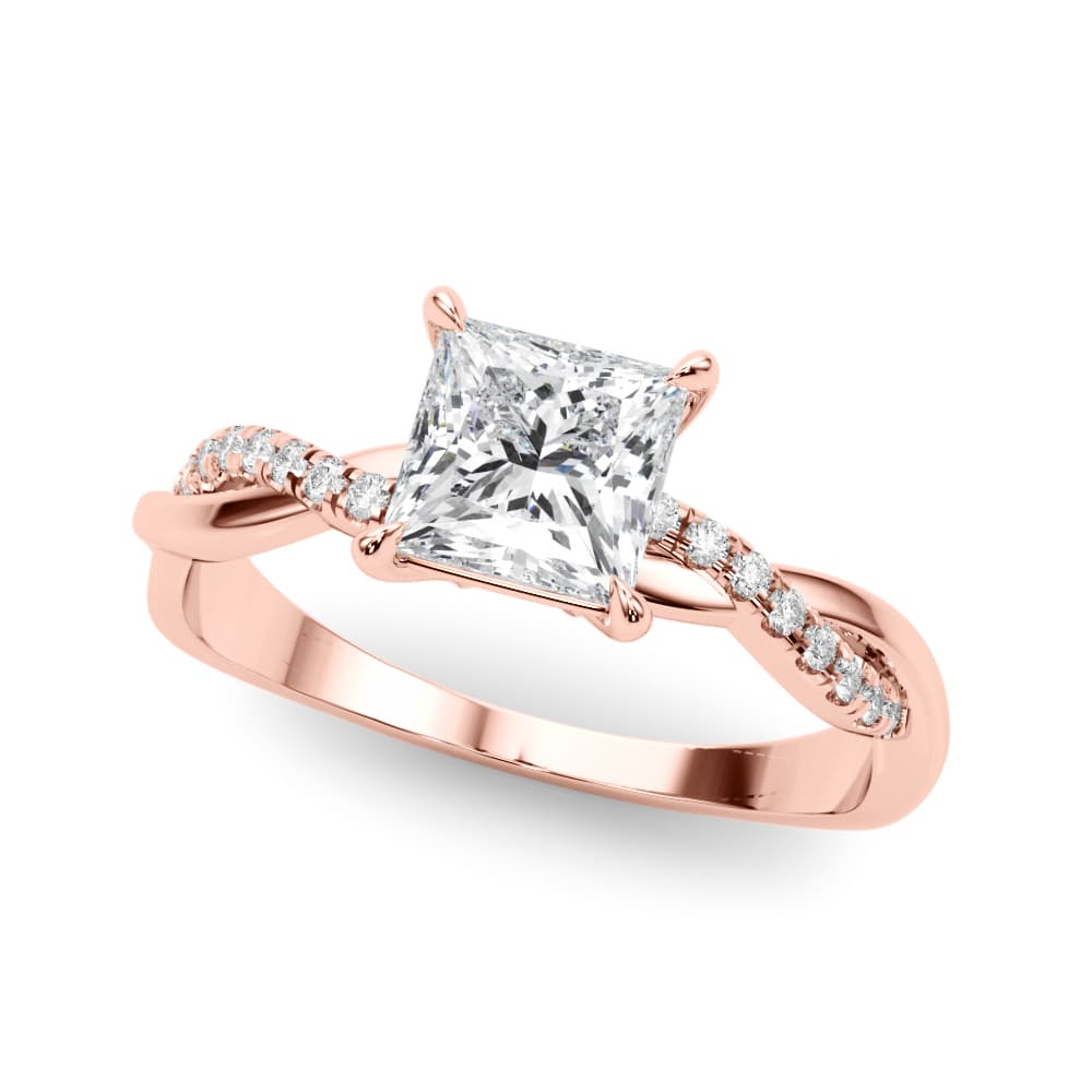 Engagement Ring, style 51197, Front view in rose gold